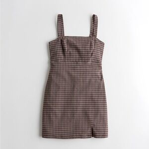 Hollister Square Neck Plaid Mini Dress